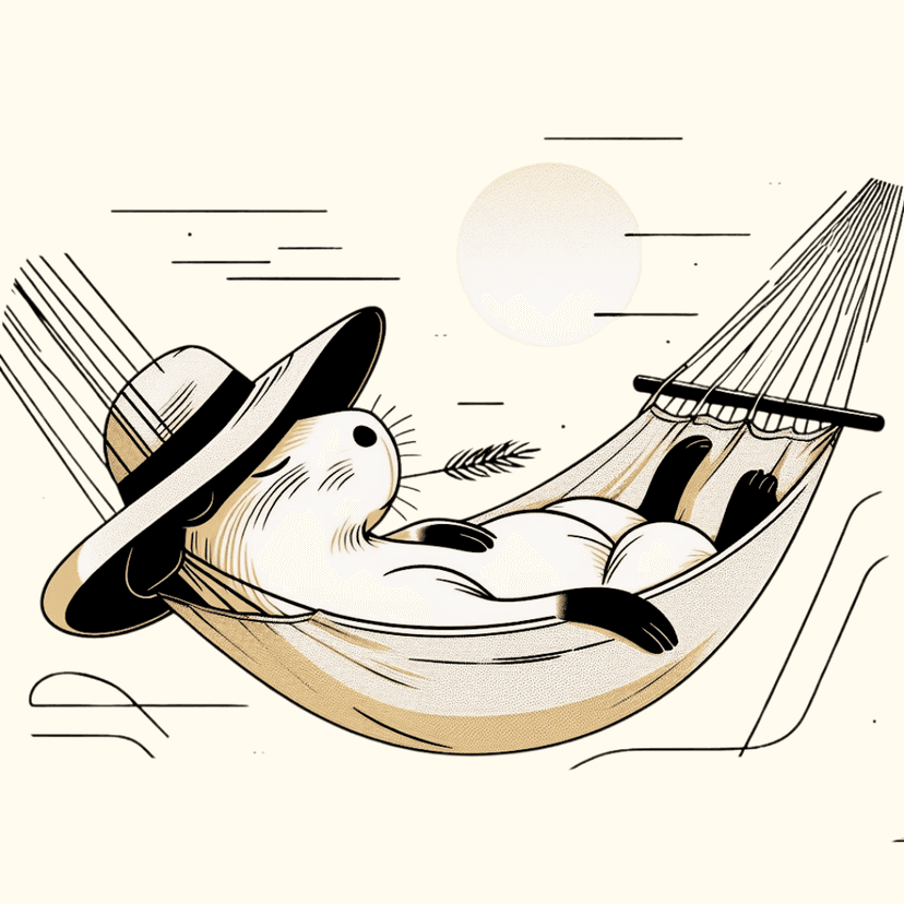 Illustration of a person relaxing in a hammock